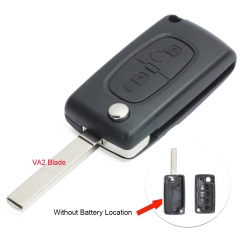 Flip Remote Key Shell 2 Button for Citroen Without Battery Location HU83/VA2