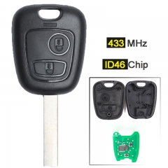 Remote Key 2 Buttons 433MHz ID46 Chip for Citroen
