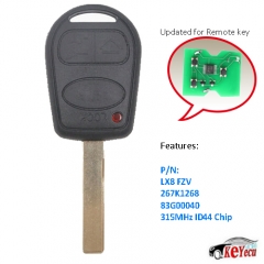 Remote Key 3 Button 433MHz /315MHz PCF7935 ID44 Chip for Land Rover Range Rover