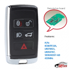 Modified Smart Remote Car Key Fob 315MHz/433MHz for Land Rover LR2 LR4 2012-2015,Range Rover Evoque /Sport