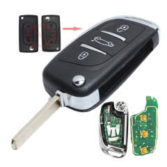 Flip Remote Key 3 Button for Citroen Peugeot 433MHz ID46 Chip 0523 Models