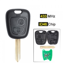 Remote Key 2 Buttons 433MHz ID46 Chip for Citroen SX9