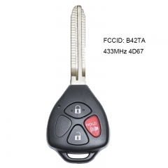 Remote Key 3 Buttons 433MHz 4D67 Chip for Toyota 2005-2008 Hilux (MDL B42TA)
