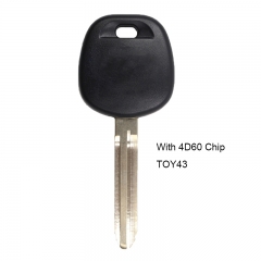 Transponder Key for Toyota 4D60 Chip TOY43 No Logo