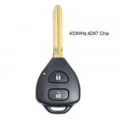 Replacement 433MHz 4D67 Chip Remote Key Fob for Toyota Hilux 2004-2009 89070-0K330 B41TA