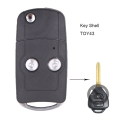 Folding Remote Key Shell 2 Button for Toyota Hilux Rav4 Corolla Uncut TOY43