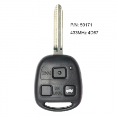 Remote Key 3 Button 433MHz 4D67 Chip for Toyota RAV4 Prado Tarago P/N:50171