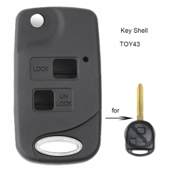 Modified Flip Remote Key Shell 2 Button for Toyota TOY43