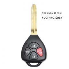 Remote Ignition Key Fob 4 Button 314.4Mhz G Chip for 2011 Toyota Camry FCC: HYQ12BBY