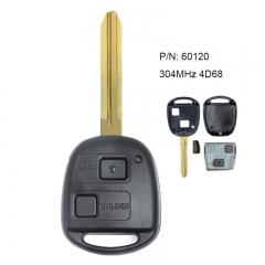 Remote Key 2 Button 304MHz 4D68 Chip for Toyota Prado 120 2002-04 P/N: 60120