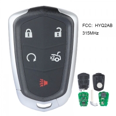 OEM / Aftermarket Smart Remote Key Keyless Entry 315MHz Fob Replacement 5 Button for Cadillac CTS ATS HYQ2AB