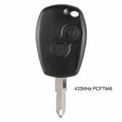 Remote Key 2 Button 433MHz PCF7946 Chip for Renault