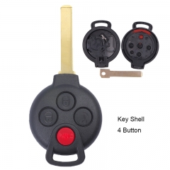 Remote Key Shell Case Fob 3+1 Button for SMART Fortwo 450 Forfour 451 Roadstar