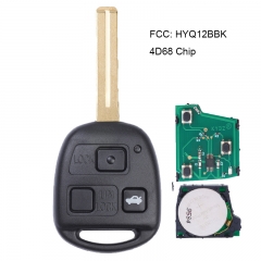 3 Button Remote Car Key 4D68 Chip for Lexus LS430 2001-2006 FCC: HYQ12BBK
