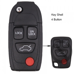 Modified Folding Remote Key Shell 3+1 Button for VOLVO S40 S60 S70 S80 S90 V40 V70 V90 XC70 XC90