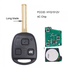 Remote Key 3 Buttons 314.4MHz With 4C Chip For Lexus FCC ID:HYQ1512V P/N: 89070-53531 Long Blade