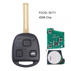 Remote Car Key 3 Buttons ASK 433MHz 4D68 for Lexus FCC ID: 50171