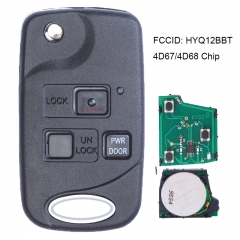 Folding Flip Remote key Fob for Lexus EX330 RX330 2004 2005 2006 2007 -FCC: HYQ12BBT