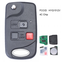Replacement Flip Remote Key Fob for 1998 1999 2000 2002 Lexus LX470 HYQ1512V 4C