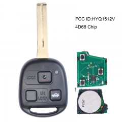 Remote key 3 Button 4D68 Chip for Lexus ES300 GS300 GS400 IS300 LS400 FCC：HYQ1512V 89785-50030, 89785-50031