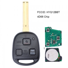 Remote Key Fob 3 Button 4D67 / 4D68 Chip for Lexus RX350 ES330 RX330 RX400h FCC: HYQ12BBT