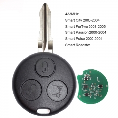 KYDZ Remote Car Key Fob 3 Button 433MHz for Smart Fortwo Forfour Roadster City Passion 2000-2005
