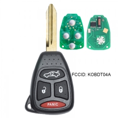 Remote Key Fob 4 Button for Chrysler Aspen 2007 -2009 FCC ID:KOBDT04A