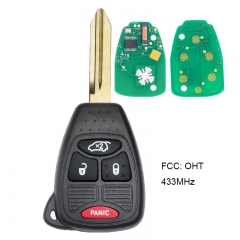 Remote Key 3+1 Button ID46 Chip 433MHz for Chrysler 300 Pacifica Dodge Magnum FCC OHT (Small Button)