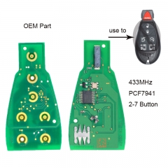 OEM Remote Board 2-7 Button 433MHz PCF7941 Chip for Dodge Chrysler Jeep Big Size