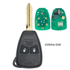 Remote Key Fob 2 Button 315MHz / 433MHz ID46 Chip for Chrysler C300 Sebring PT Cruiser 2003-2007 fits OHT692713AA MSN5WY72XX