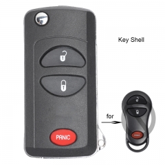 Folding Remote Key Shell Case Fob 2+1 Button for Chrysler Dodge Jeep