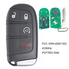 Smart Remote Key Fob 433MHz ID46 for Chrysler 300 Dodge Challenger Charger Dart Durango 2011-2018 FCC: M3N-40821302