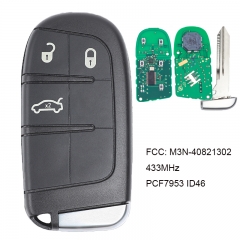 Smart Remote Key Fob 3 Button 433MHz ID46 for Chrysler 300 Dodge Challenger Charger Dart Durango 2011-2018 FCC: M3N-40821302