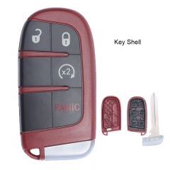 Red Replacement Remote Key Shell Case Fob 4 Button for Chrysler Jeep Dodge 2011-2018