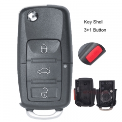 Flip Remote Key Shell 3+1 Button for VW Volkswagen Passta GOLF Beetle Rabbit Jetta GTI EOS CC