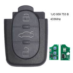 Remote key 3 Button 433MHz for VW Volkswagen P/N: 1JO 959 753 B
