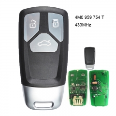 Smart Remote Key Fob 433MHz for Audi TT A4 A5 S4 S5 Q7 SQ7 2017- up - 4M0959754T