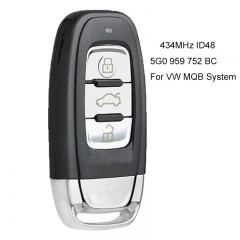 Smart Remote Key 3 Buttons Fob 434MHz ID48 for Volkswagen (MQB) FCC: 5G0 959 752 BC