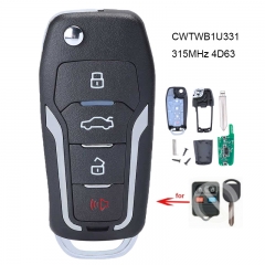Upgraded Replacement Flip Remote Key 315MHz 4D63 80 BIT Chip for Ford FCC: CWTWB1U331