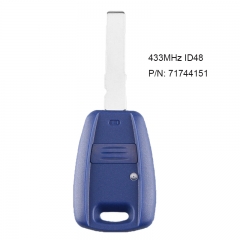 Replacement Remote Key Fob 1 Button 433MHz ID48 for Fiat Doblo Albea Palio Punto Blue P/N: P/N: 71744151