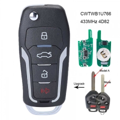 Upgraded Flip Remote Car Key Fob 4 Button 433MHz 4D82 for Subaru Forester Impreza 2012-2017 FCC: CWTWB1U766
