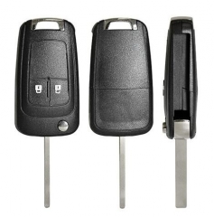 OEM Quality Flip Remote Key Shell 2 Button for Chevrolet Opel HU100 No Logo