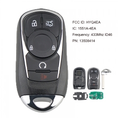 Replacement Proximity 6 Button Smart Key with Trunk 433MHz ID46 for Buick Lacrosse 2017-2020 PN: 13508414 / HYQ4EA