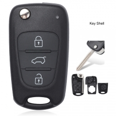 Flip Remote Key Shell 3 Button for Kia Soul Cerato Koup Sportage Rio Sorento 2010 2011 2012 2013 2014