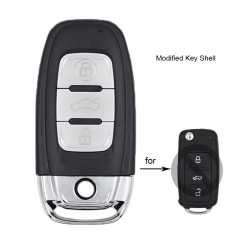 Modified Flip Remote Key Shell Case 3 Button Replacement for VW Sagitar Passat Bora Tiguan Lavida (5K0 837 202AJ)