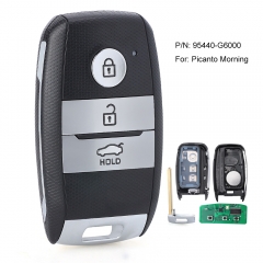 OEM / Aftermarket P/N: 95440-G6000, 95440G6000 433MHz 8A Chip Keyless-Go Smart Remote Key 3 Button for Kia Picanto Morning 2017 2018 2019 (Genuine Rem