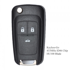 Keyless-Go Remote Key Fob 3B for Chevrolet Cruze 2010-2015 433MHz HU100 Blade Euro