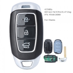 Smart Car Remote Control Key 434Mhz ID47 3 Button for Hyundai Elantra 2017 2018 2019 P/N: 95440-J4000