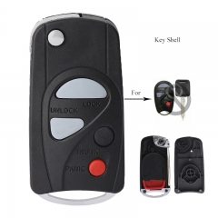 Modified Flip Folding Remote Key Shell Case 4 Button Fob for NISSAN Maxima Sentra 2000-2006