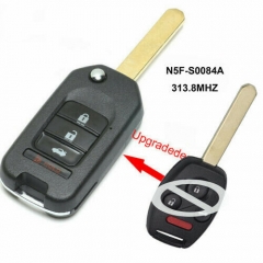 Upgraded Flip Remote Key 313.8MHz ID46 for Honda Civic  2006 2007 2008 2009 2010 2011  FCCID: N5F-S0084A